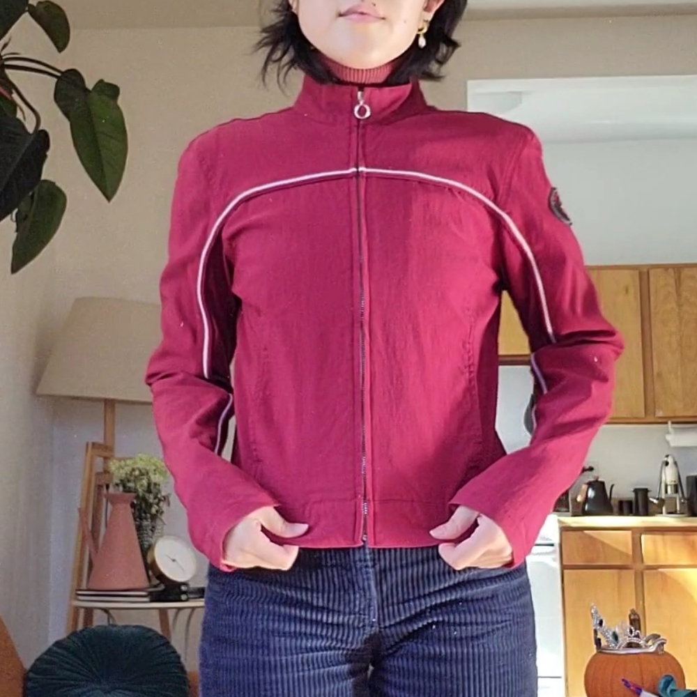 Zara trf Red Vintage Aviator Jacket